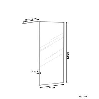 Beliani Duschwand aus Sicherheitsglas Modern WASPAM  