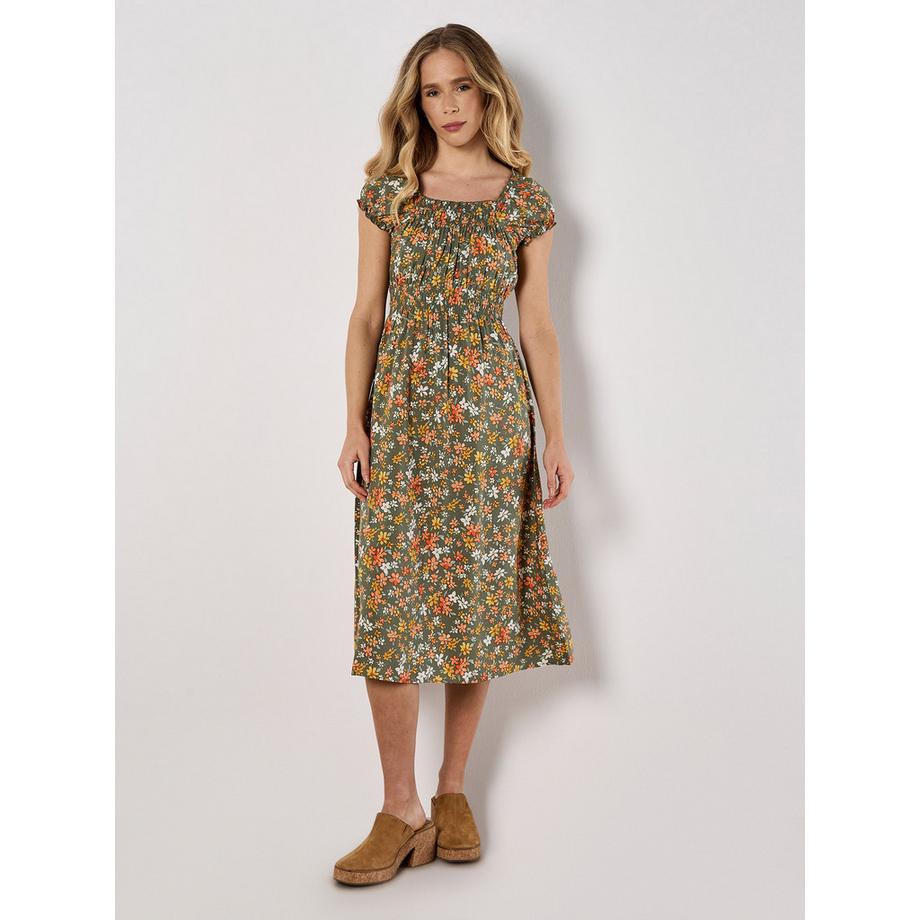APRICOT Robe Midi Milkmaid Motif Floral Délicat  