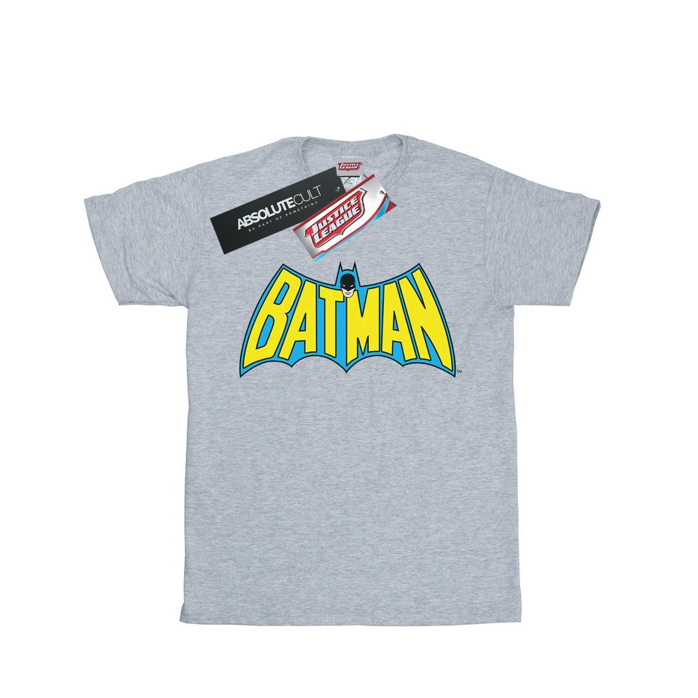 Image of Batman Retro Logo Tshirt Mädchen Grau 128