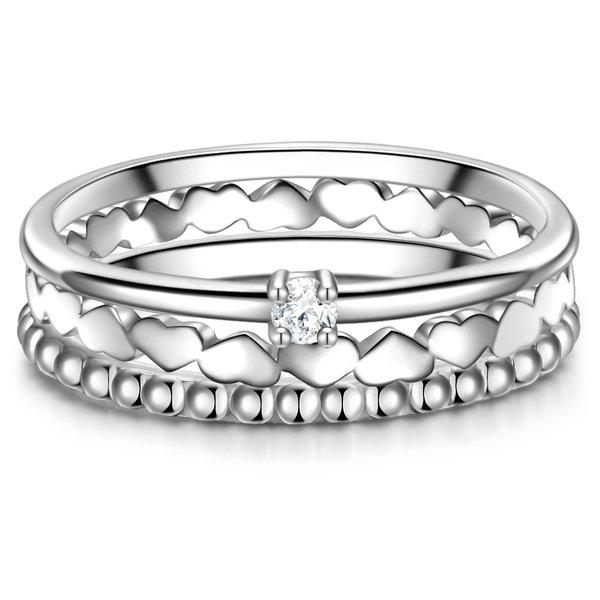 Image of Ring Herz/kugel Damen Silber 58