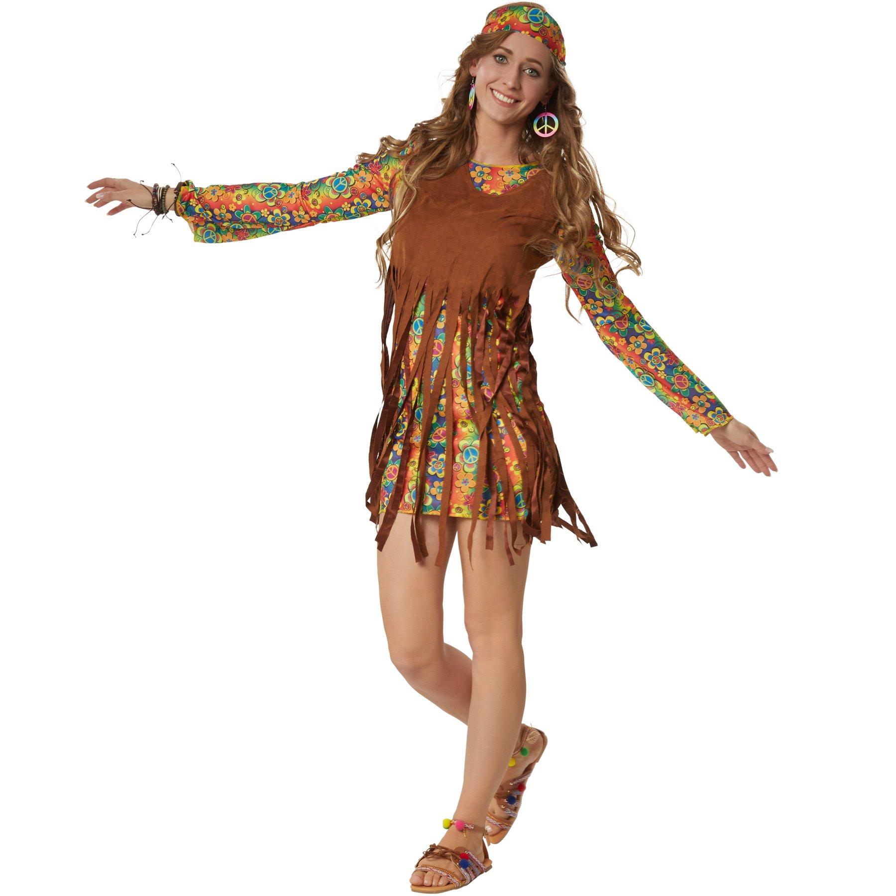 Image of Frauenkostüm Rebellische Hippie Squaw Multicolor