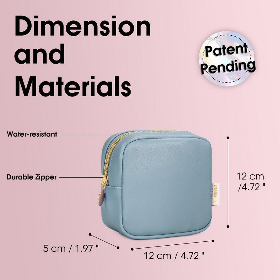 Only-bags.store Mini Borsa Trucchi Pelle PU Portatile con Cerniera  