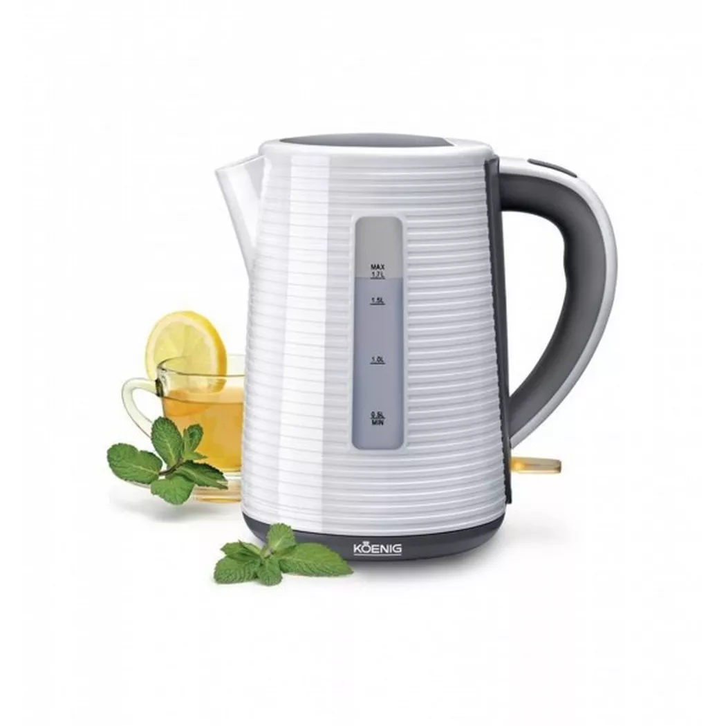 König – Wasserkocher Stripes 1.7 l, Weiss, 1.7L