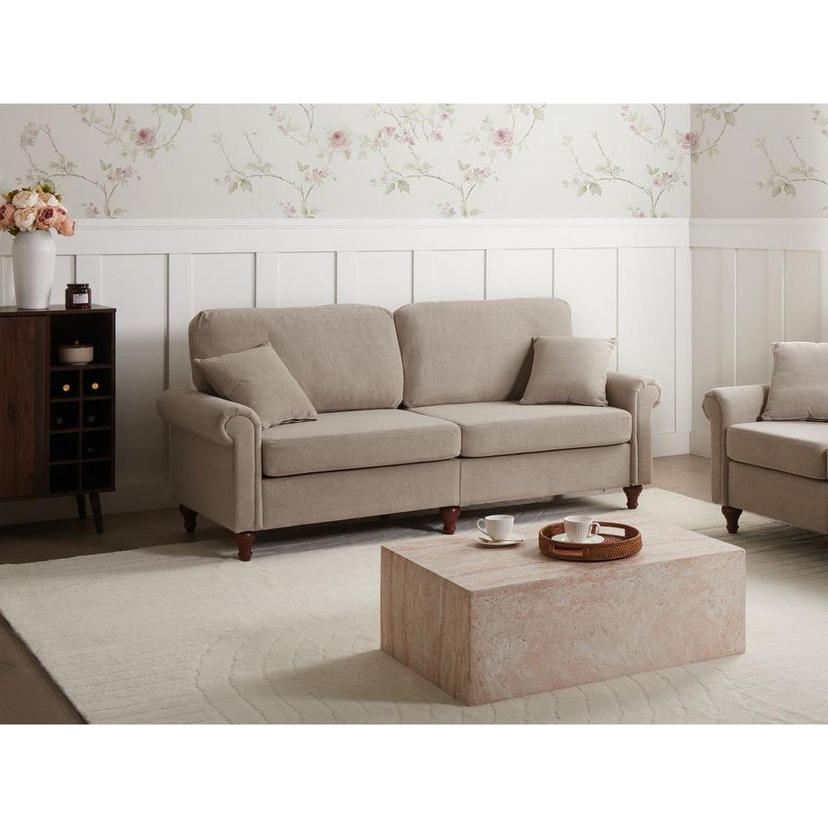 Beliani Canapé 3 places en Tissu Scandinave GINNERUP  