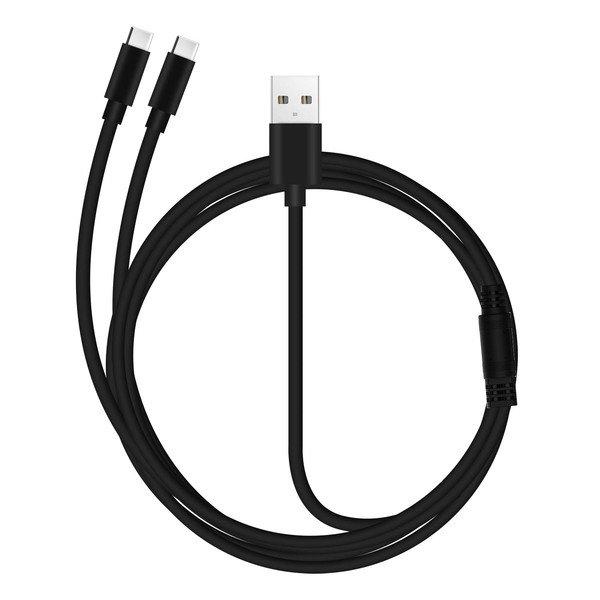 Image of USB / 2x USB-C Kabel 3m Schwarz