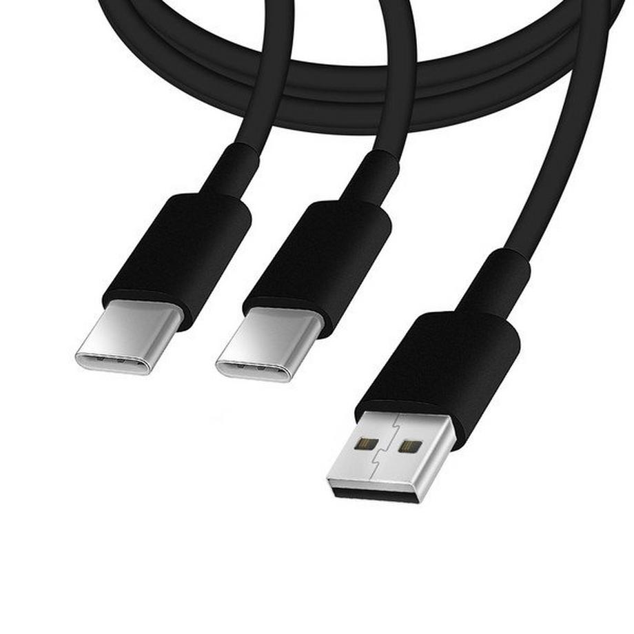 Avizar  Câble USB vers 2x USB Type C 3m Noir 