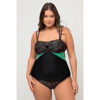 Ulla Popken  Tankini, Punkte, Quaste, Softcups, längeres Oberteil 