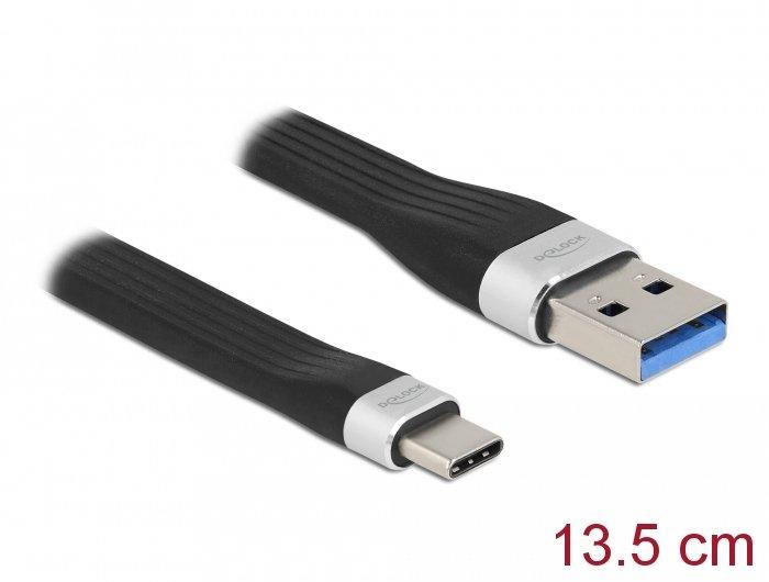 DeLock  85771 USB Kabel 0,135 m USB 3.2 Gen 1 (3.1 Gen 1) USB A USB C Schwarz 