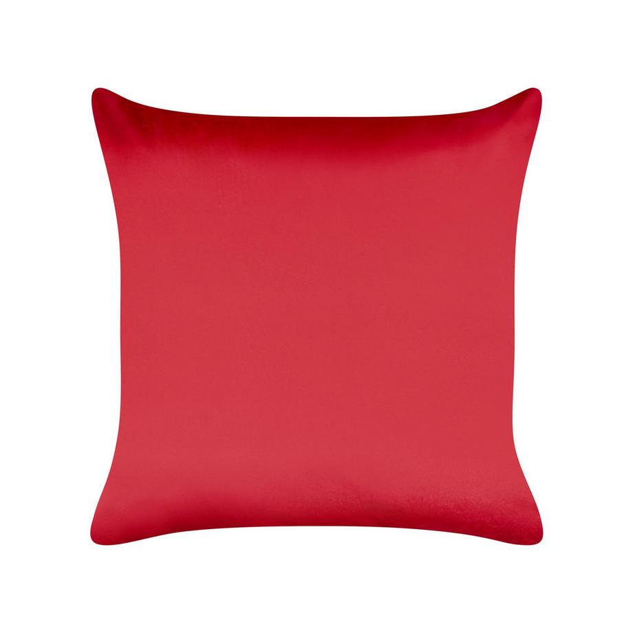 Beliani Dekokissen 2er Set aus Samtstoff Glamourös MARSHMALLOW  