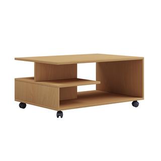 VCM Holz Couchtisch schlicht | Sofatisch Rollen | Maße ca. H. 41 x B. 80 x T. 50 cm | rollbar Kaffeetisch - Stango L  