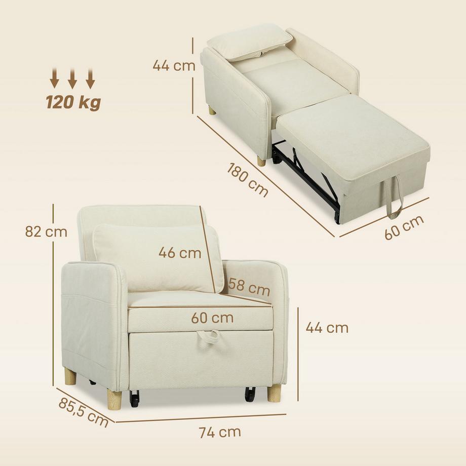 HOMCOM fauteuil convertible  