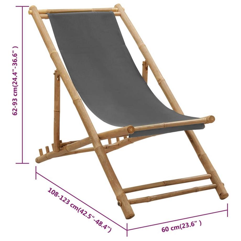 VidaXL Chaise Longue Bamboo  