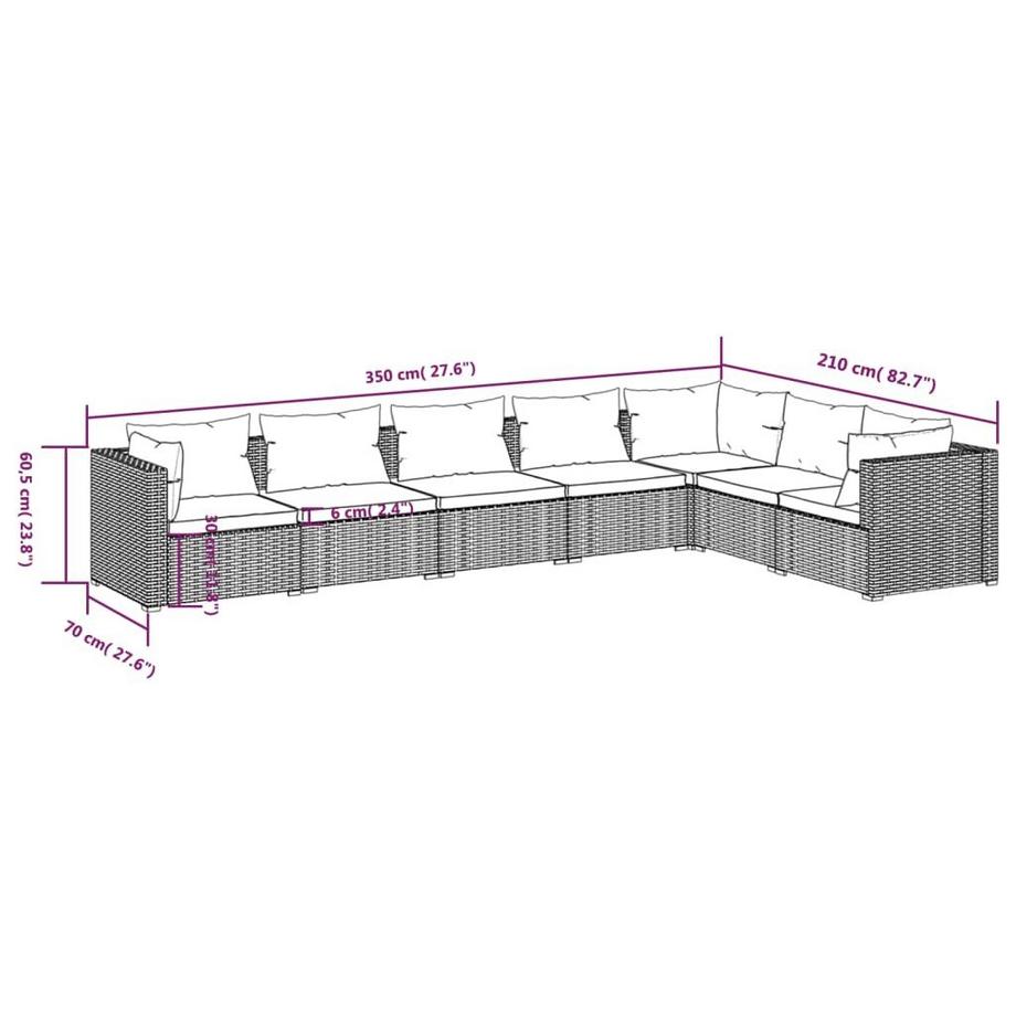 VidaXL Garten-lounge-set poly-rattan  