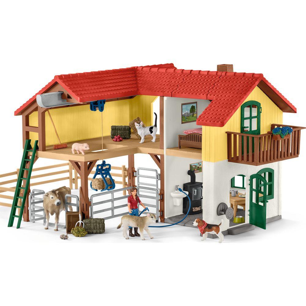 Schleich  Farm World Bauernhaus mit Stall und Tieren 