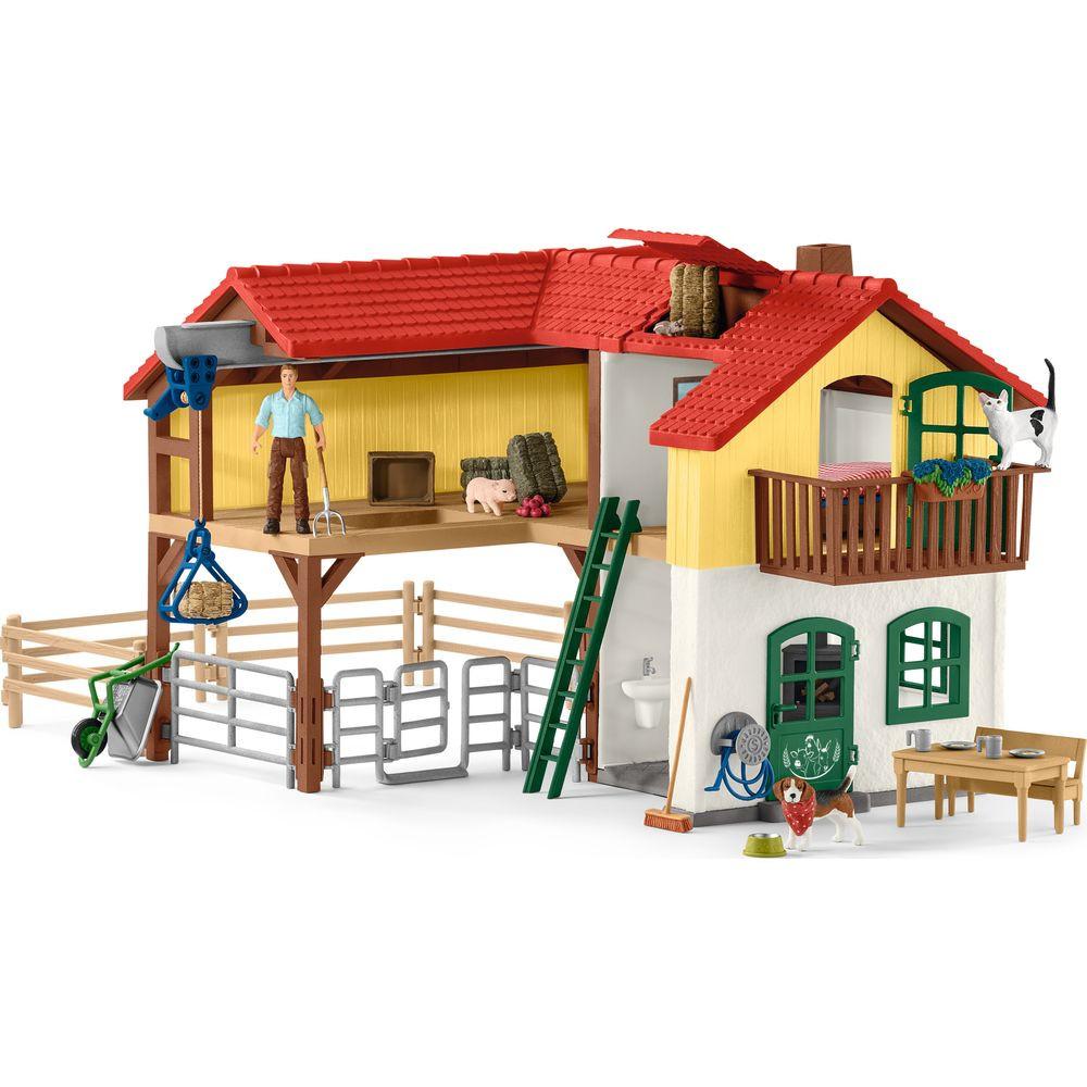 Schleich  Farm World Bauernhaus mit Stall und Tieren 