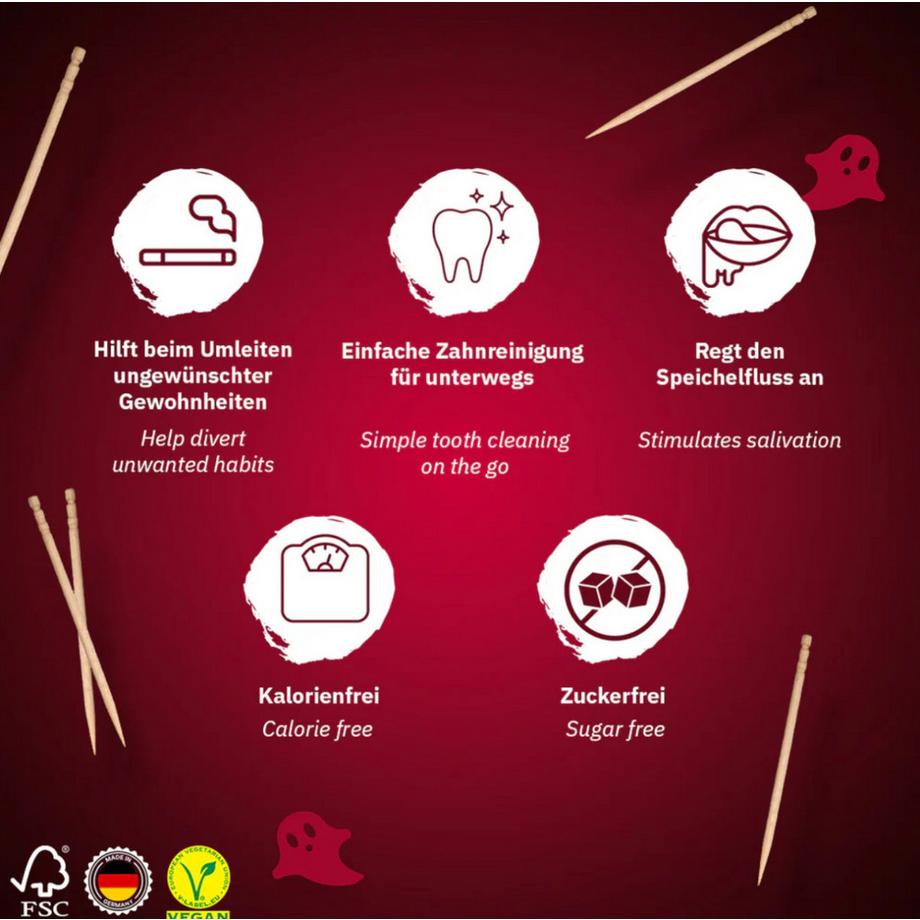 Wunder Zahnstocher Cure-dents aromatisés à la pêche Ice  