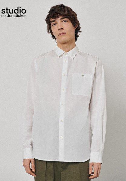 Image of Casual Hemd Regular Fit Langarm Uni Herren Weiss S