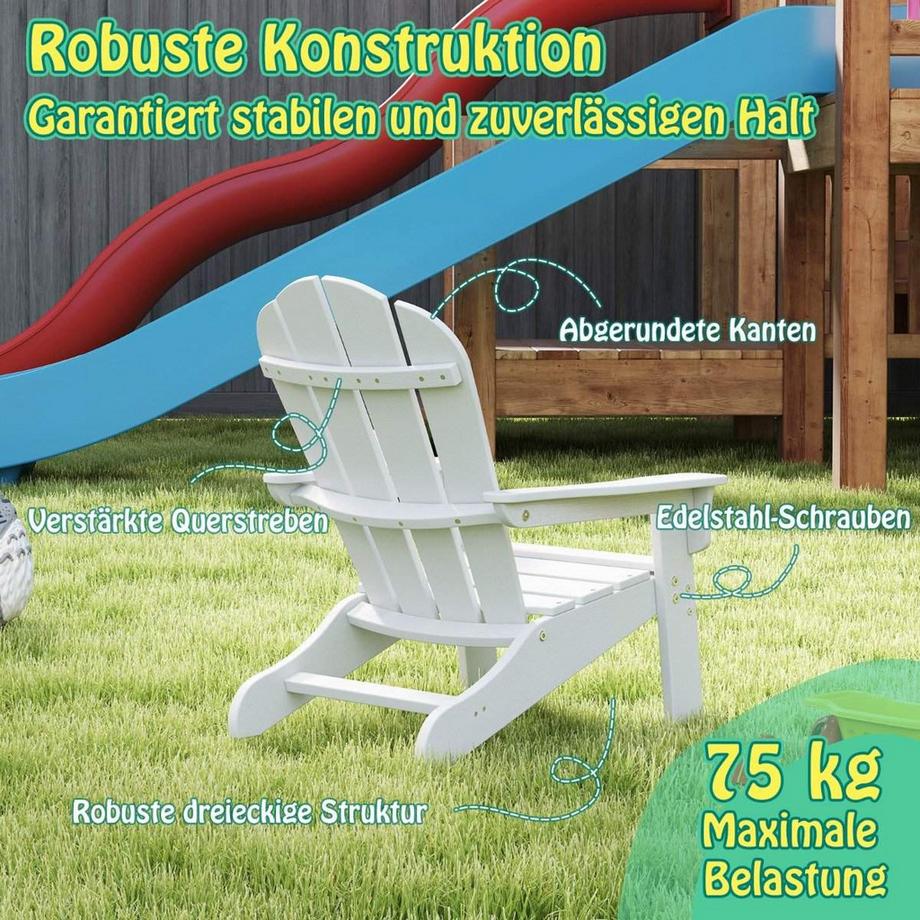 Northix Chaise Adirondack pour enfants, ergonomique  