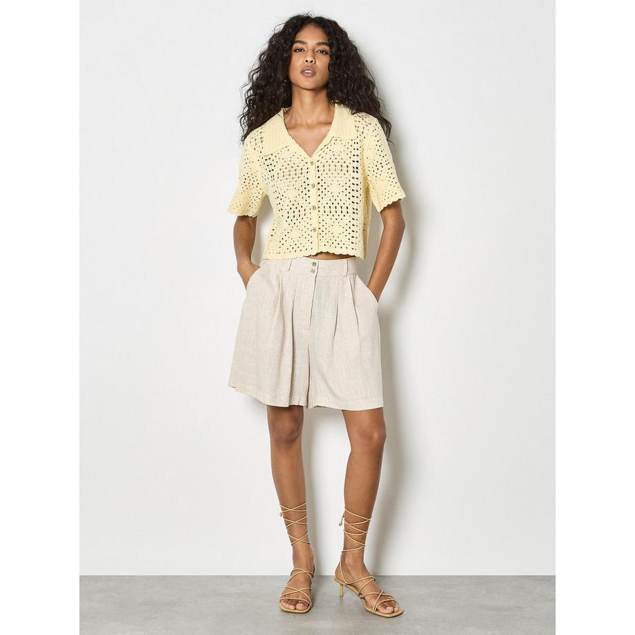APRICOT Cardigan in cotone all'uncinetto floreale  