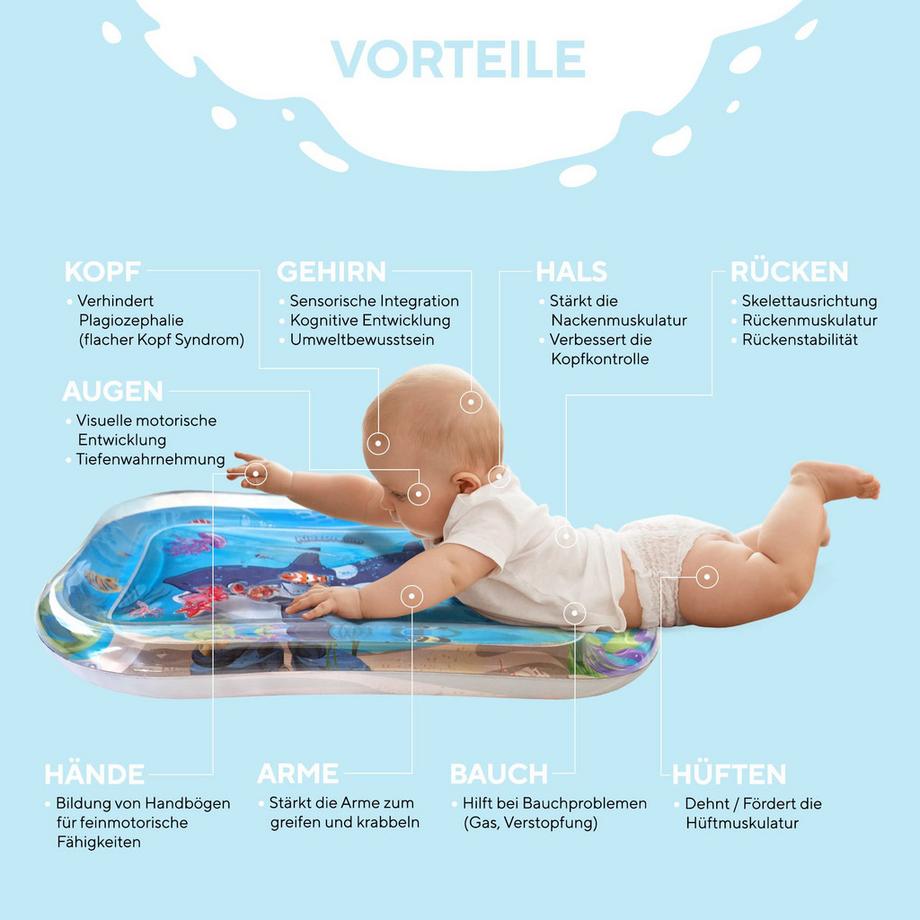 Activity-board  Wassermatte Baby - Bäuchlingsmatte, zur Förderung von Kraft, Koordination und Motorik 