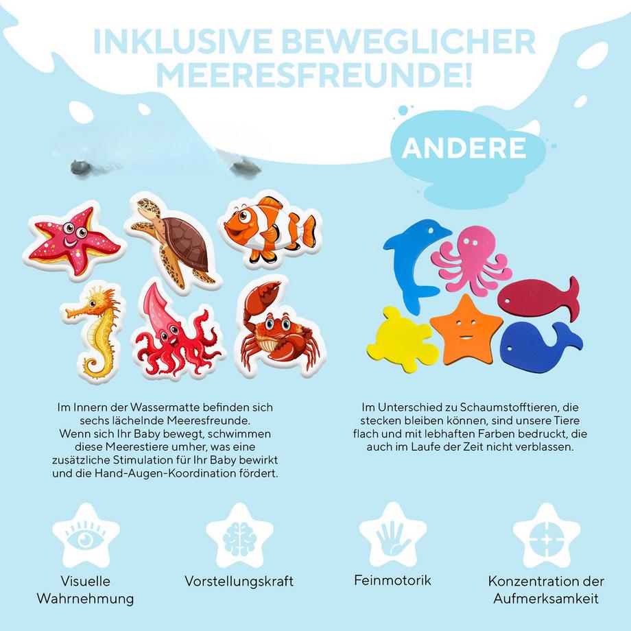 Activity-board  Wassermatte Baby - Bäuchlingsmatte, zur Förderung von Kraft, Koordination und Motorik 