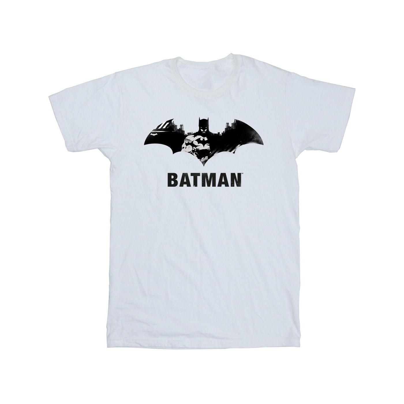 Image of Batman Black Stare Logo Tshirt Mädchen Weiss 128