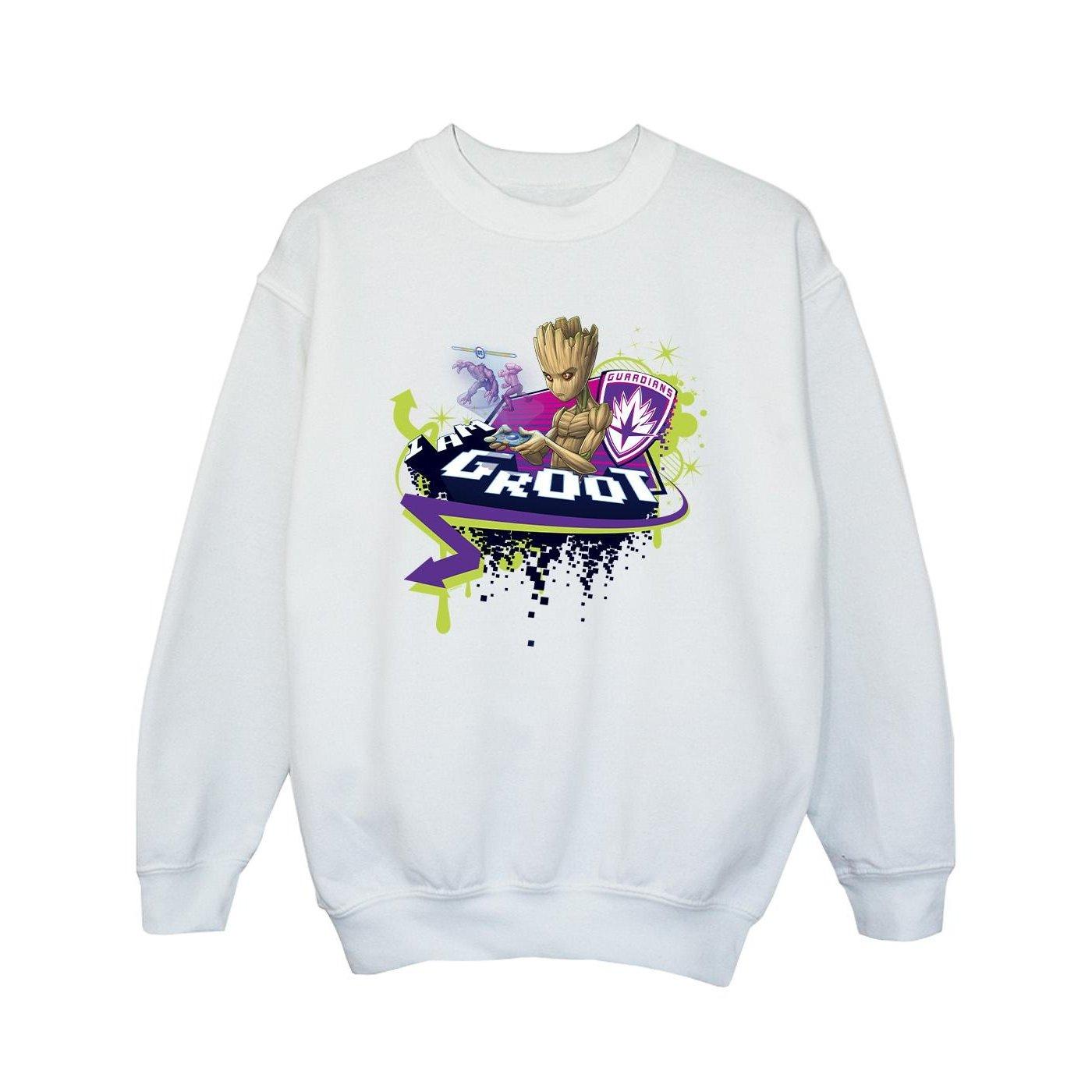 Image of Guardians Of The Galaxy Groot Gaming Holo Sweatshirt Unisex Weiss 140/146
