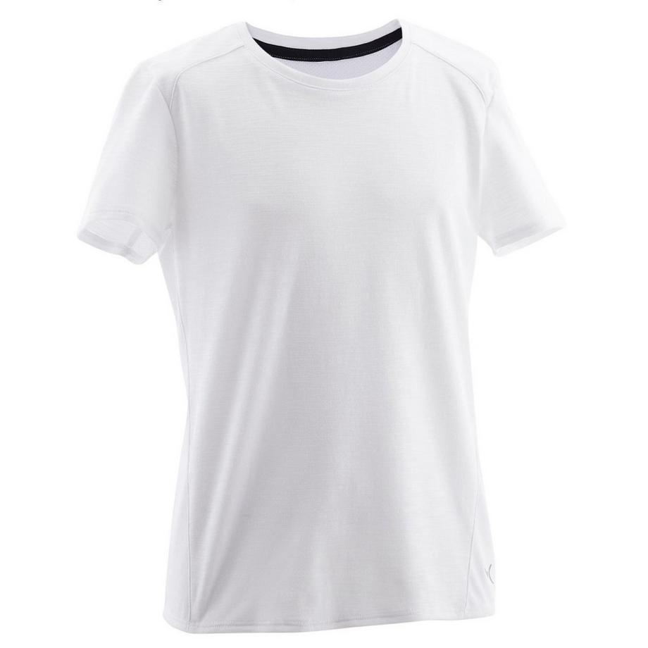 T-Shirt 500 Gym Baumwolle atmungsaktiv Kinder weiss
