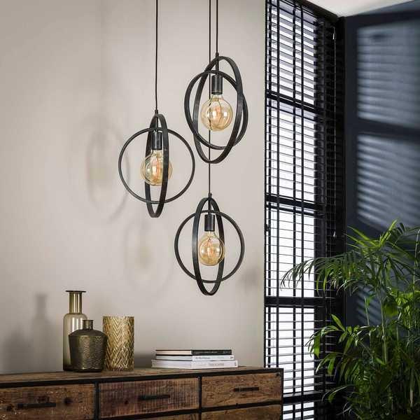 mutoni Lampe suspendue Turn around 3L étagée Charcoal  