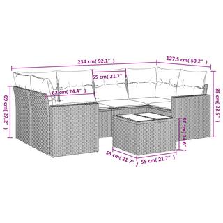 VidaXL Ensemble de canapés de jardin rotin synthétique  