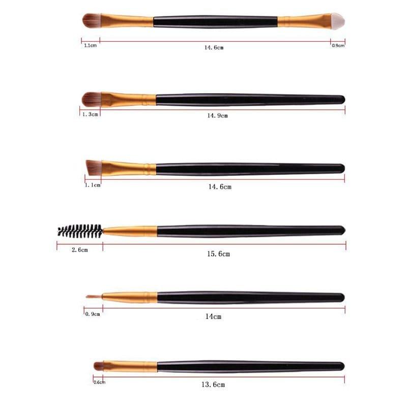 eStore  Confezione multipla con pennelli da trucco - Oro rosa con asta bianca 