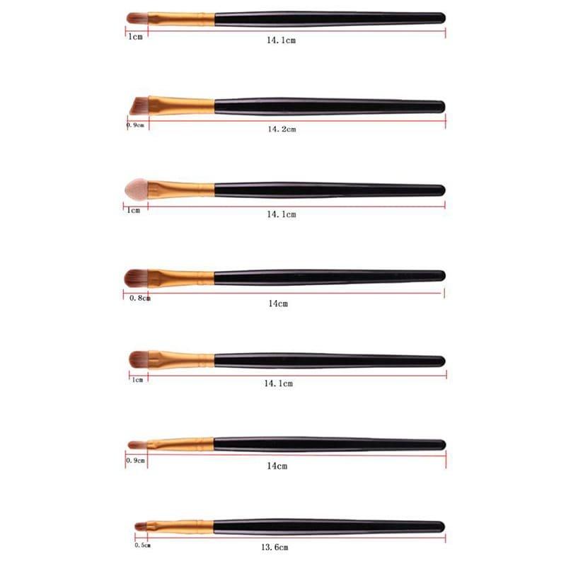 eStore  Confezione multipla con pennelli da trucco - Oro rosa con asta bianca 