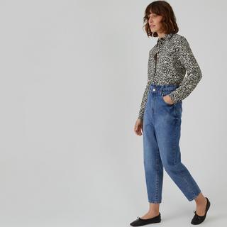 La Redoute Collections  Ballon-Jeans mit hohem Paperbag-Bund 