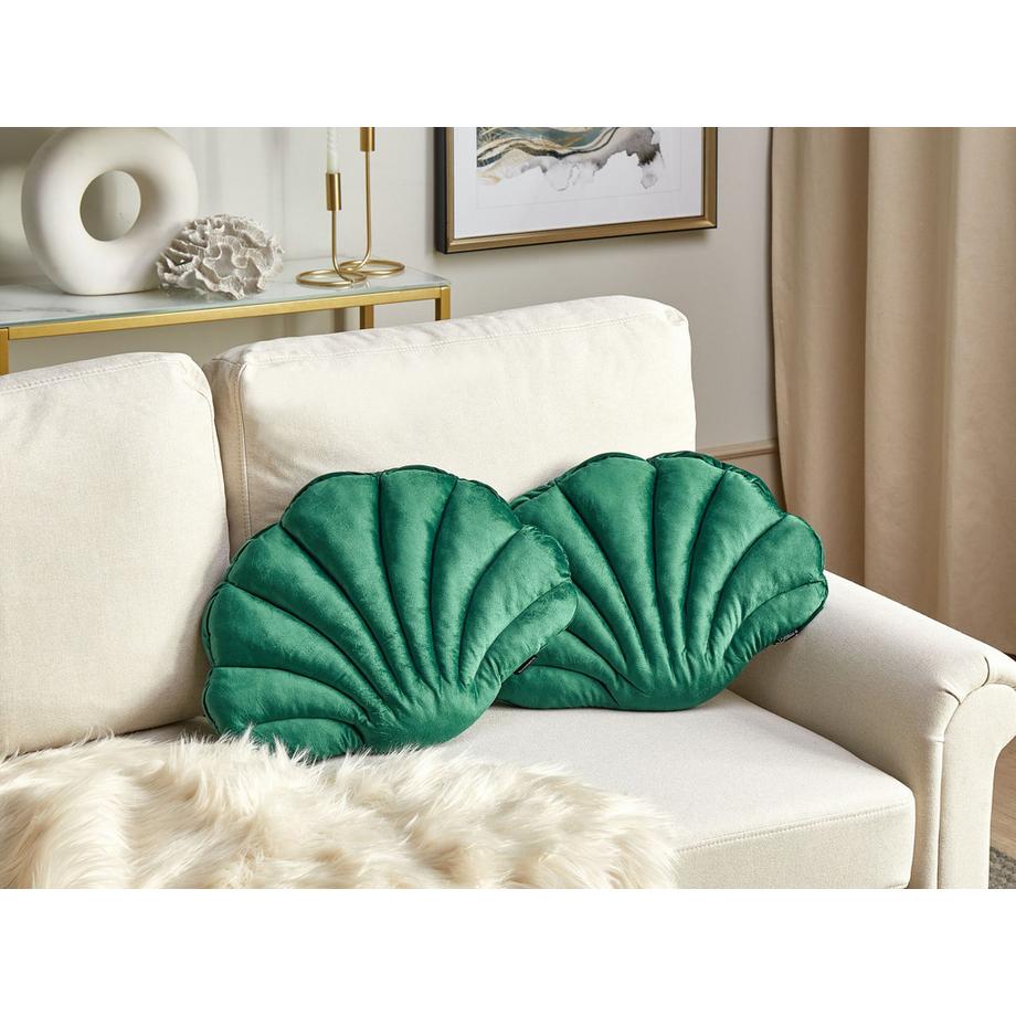 Beliani Dekokissen 2er Set aus Samtstoff Modern CONSOLIDA  