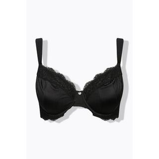 Ulla Popken  Reggiseno senza coppe preformate con ferretto, raso, pizzo e coppa C-F 