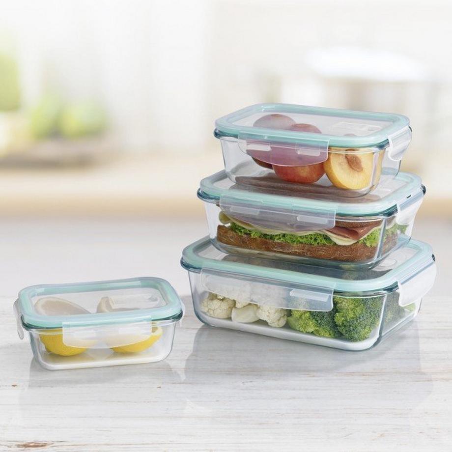 MAXXMEE  MAXXMEE 04002200400 boîte hermétique alimentaire Rectangulaire Bleu, Transparent 4 pièce(s) 