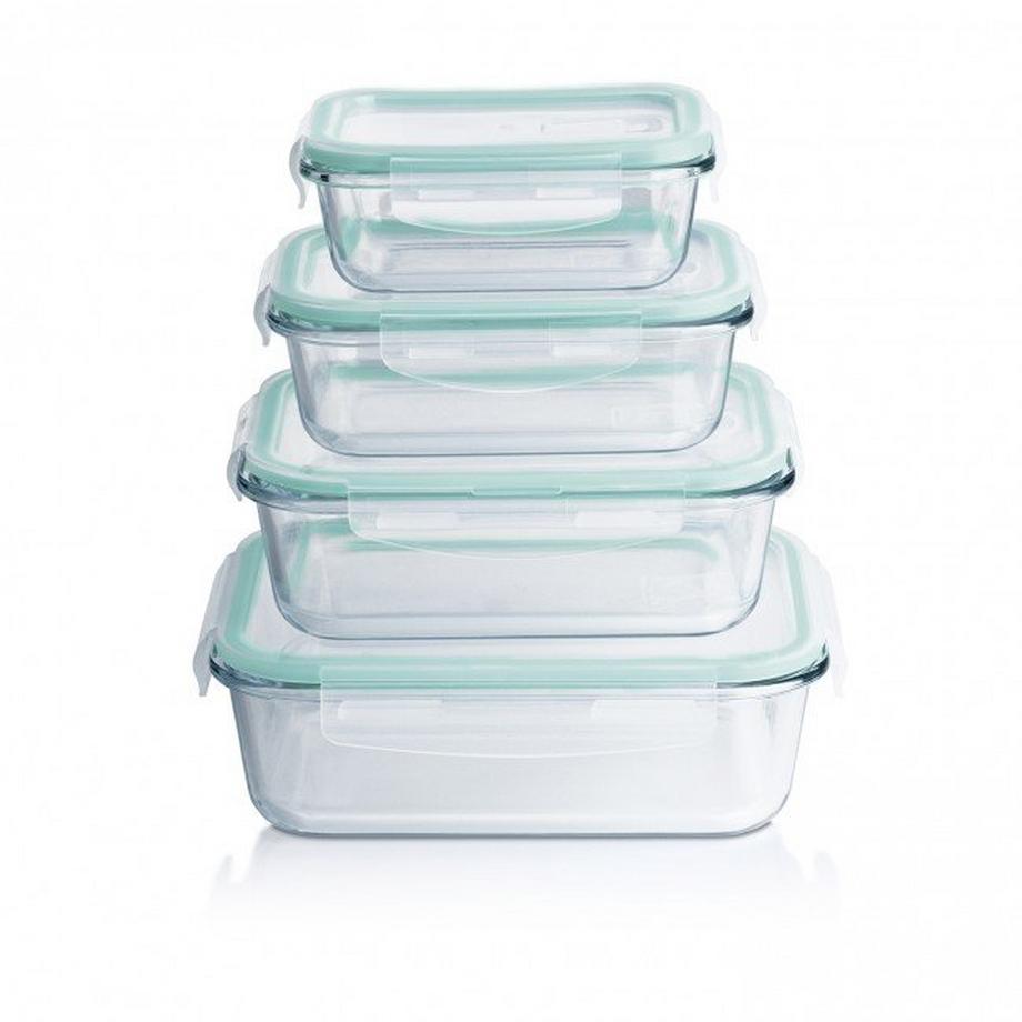 MAXXMEE  MAXXMEE 04002200400 boîte hermétique alimentaire Rectangulaire Bleu, Transparent 4 pièce(s) 