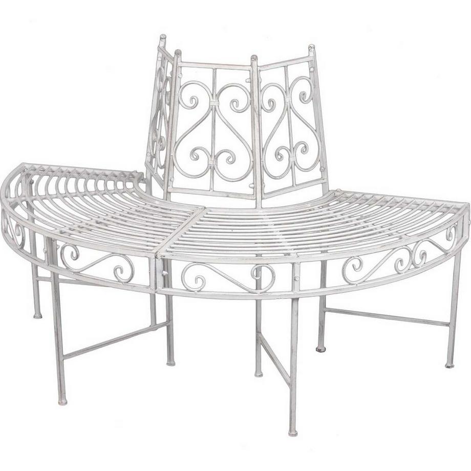 mutoni Baumbank-Halbkreis Varda antikweiss 122  