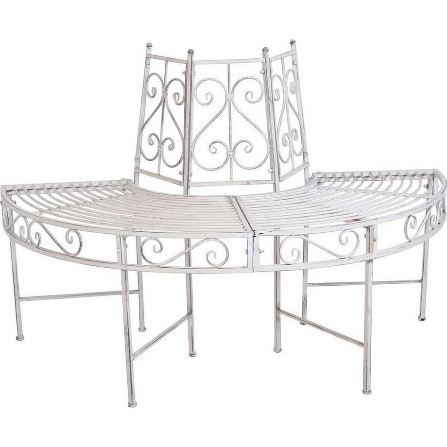 mutoni Baumbank-Halbkreis Varda antikweiss 122  