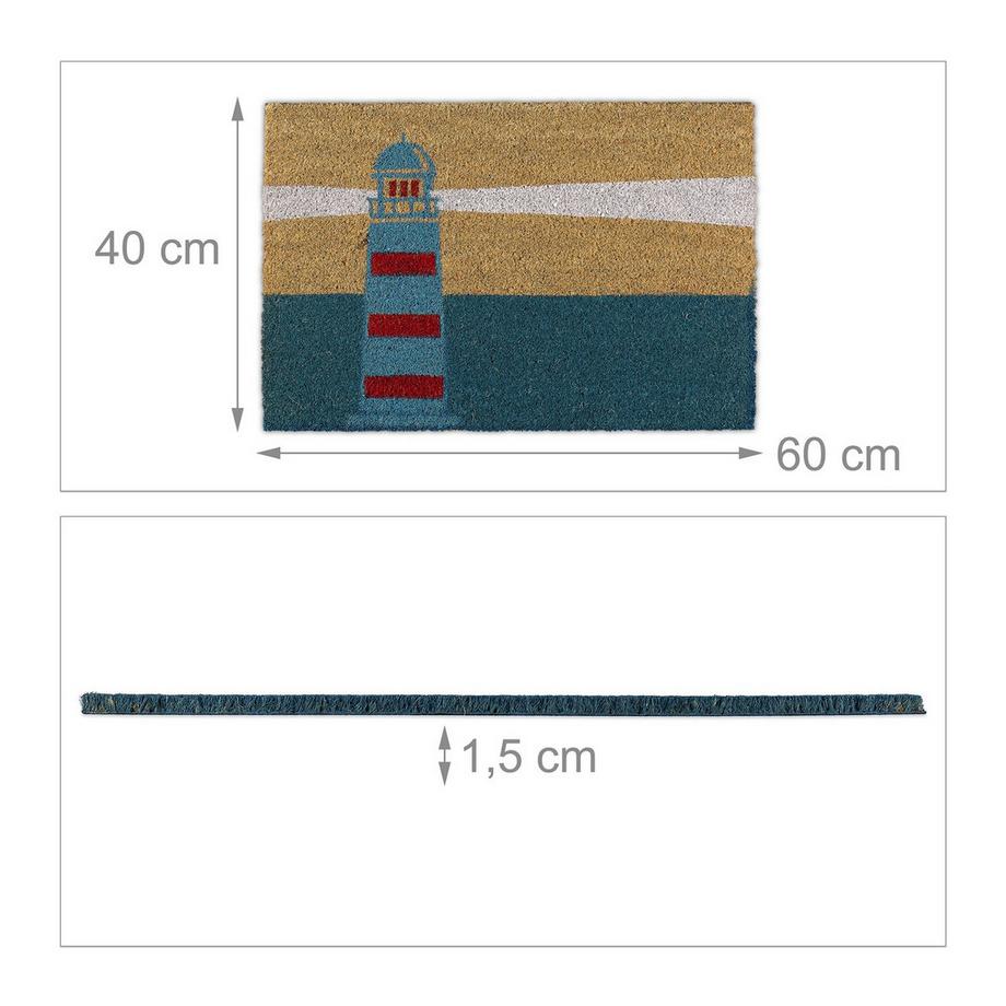 B2X Fußmatte Kokosfaser Leuchtturm  