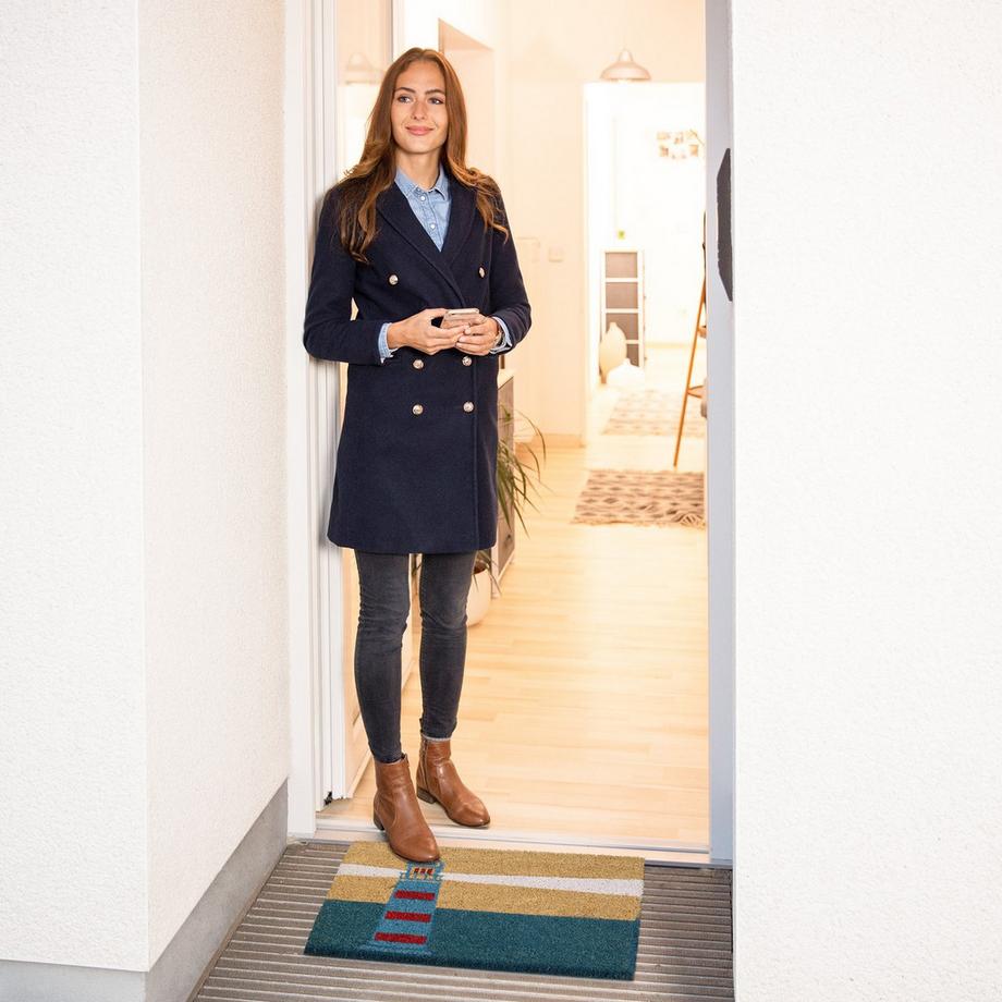 B2X Fußmatte Kokosfaser Leuchtturm  