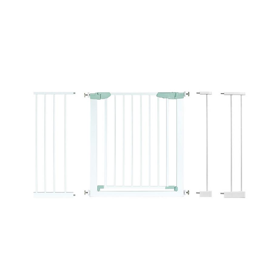 Northio  Türschutzgitter Baby 80-132cm Treppenschutzgitter aus Metall ohne Bohren 80-130 x 2 x 76 cm Weiß 