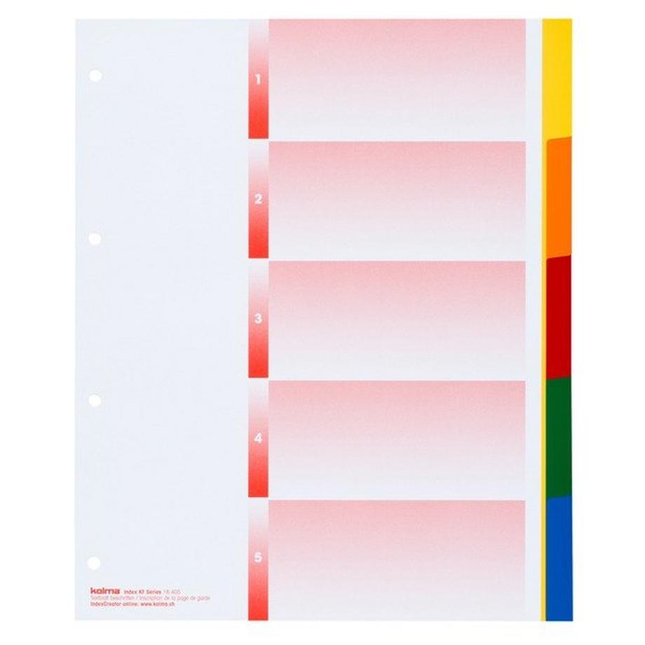 Kolma  KOLMA Register PP grau XL A4 18.407.20 5-teilig, multicolor 