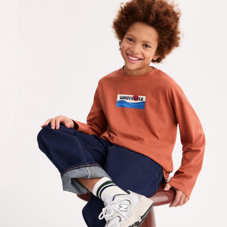 La Redoute Collections  T-shirt manches longues oversize imprimé 