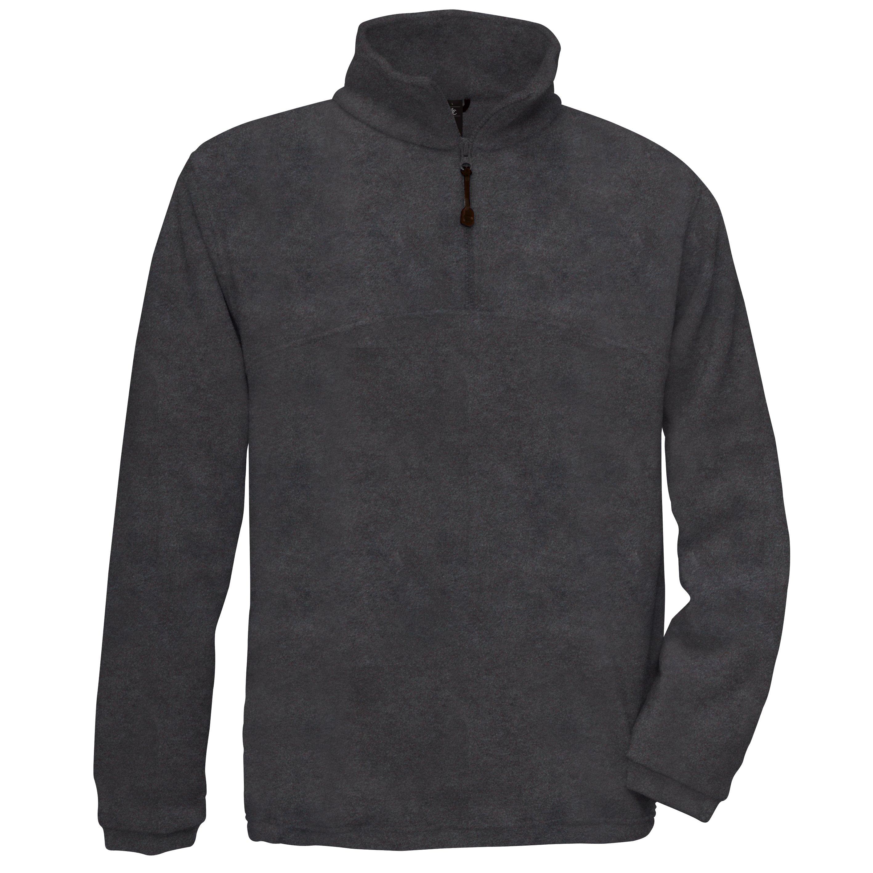 Image of B&c Fleece Top Higlander+, 14 Zip Herren Charcoal Black XXL