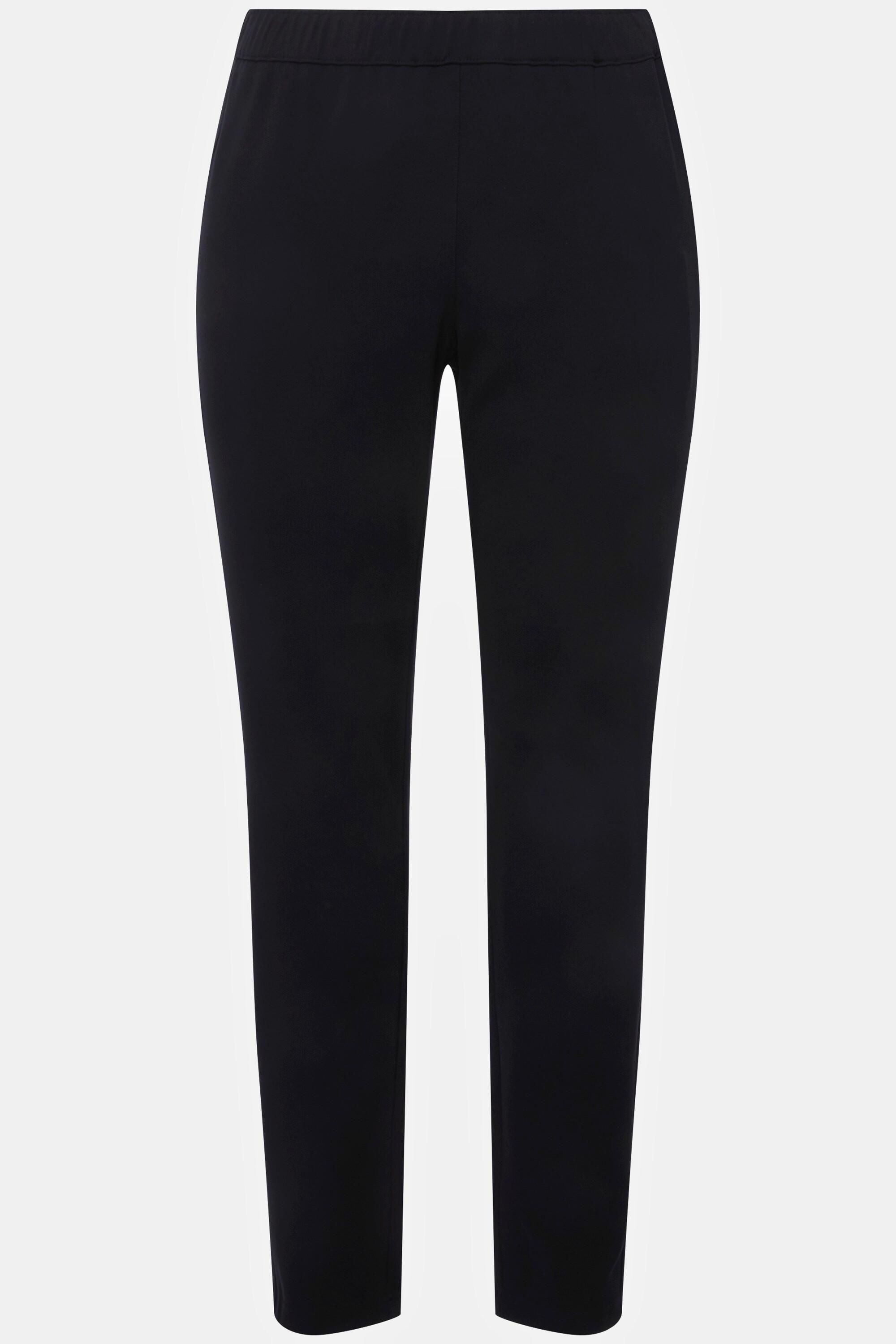 Ulla Popken  Pantalon en point de Rome Sienna, coupe slim et taille élastique 