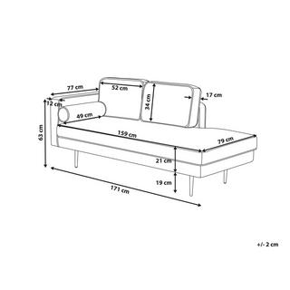 Beliani Chaise longue versione sinistra en Velluto Moderno MIRAMAS  