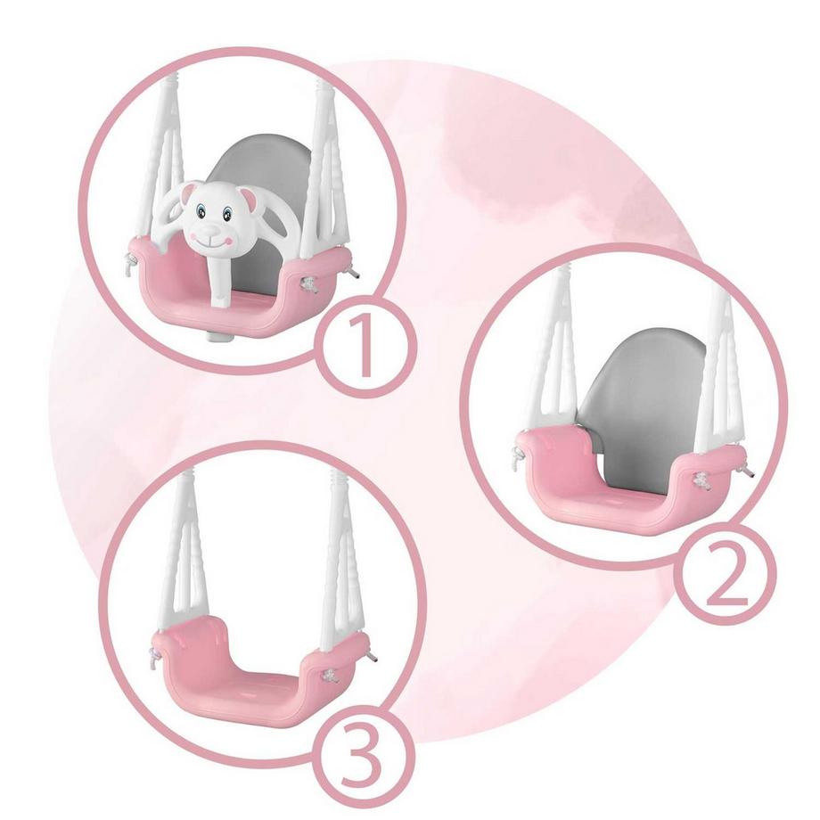 B2X  Ricokids 3in1 Teddybär-Eimerschaukel, rosa 
