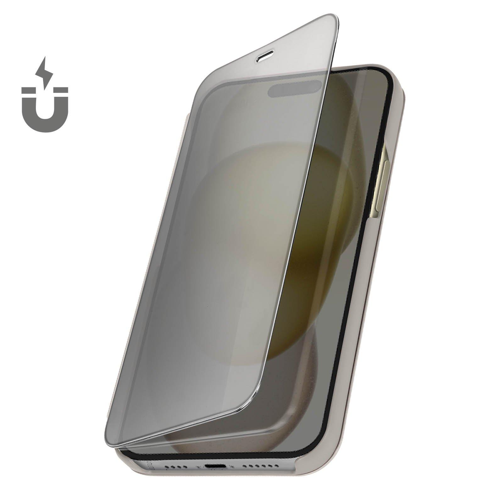 Avizar  Étui Miroir iPhone 15 Pro Max Argent 