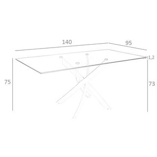 ANGEL CERDA Rechteckiger Esstisch aus Glas  